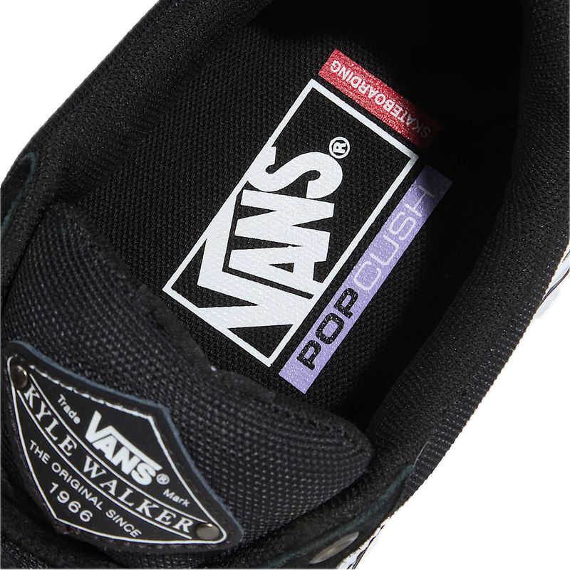 Vans Skate Kyle Walker Wafflecup Black White – pro skateschoen van Kyle Walker met zwart suède/canvas bovenwerk en Wafflecup constructie