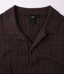 Former Marilyn Cable SS Knit Shirt Choc – premium short-sleeve cable knit in Choc
