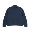 Polar Skate Co Fleece Pullover Navy – half-zip fleece met hoge kraag, twee zakken en geborduurd Polar-logo in navy kleur.