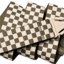 Arcade Belts Check Crocodile Khaki – elastische stretchriem in khaki met checkprint en kliksluiting