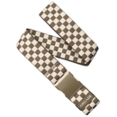 Arcade Belts Check Crocodile Khaki – elastische stretchriem in khaki met checkprint en kliksluiting