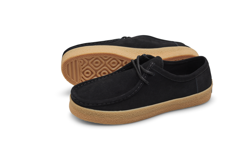Last Resort AB VM006 Moc Black Gum – zwarte suède moc-toe skateschoen met gumzool