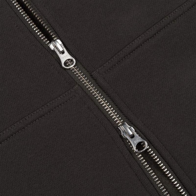 Cursive Small Logo Zip Hoodie Black