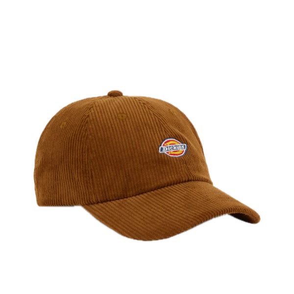 Dickies Hardwick Cord Cap 2 Brown Duck – corduroy dad cap in bruin met 6-panel design, gebogen klep en geborduurd Dickies-logo