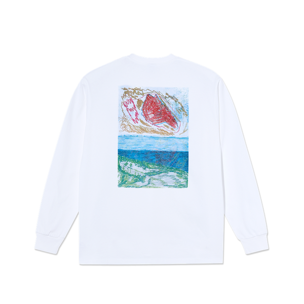 Polar Skate Co LS Tee Dunes – longsleeve van 100% katoen met klein Polar-logo op de borst en grote “Dunes” backprint.