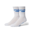 HUF x Thrasher Logo Sock – crew sokken met jacquard HUF x Thrasher-logo, verkrijgbaar in zwart en wit, gemaakt van zachte katoenblend