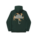 Hélas Dancing Hoodie Forrest Green – groene hoodie van fleece met dancing graphic op borst en rug