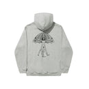 Hélas Vitruve Hoodie Light Grey – lichtgrijze hoodie van fleece met Vitruve graphic op borst en rug
