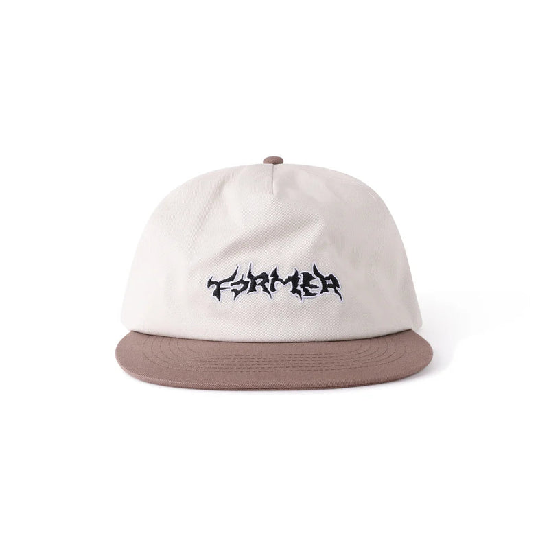 Former Proscription Cap Bone – washed 6-panel cap met Proscription graphic in Bone kleur