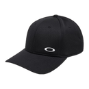 Oakley Tinfoil 3.0 LX Cap Black Out – zwarte 6-panel cap met gebogen klep, verstelbare sluiting en subtiele Oakley-branding