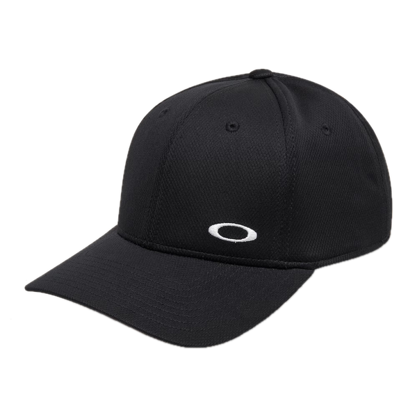 Oakley Tinfoil 3.0 LX Cap Black Out – zwarte 6-panel cap met gebogen klep, verstelbare sluiting en subtiele Oakley-branding