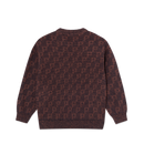 Polar Skate Co George Sweater P Pattern Navy Orange – gebreide trui van wolmix met all-over ‘P’ patroon in navy en oranje kleuren.