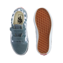 Vans Old Skool Velcro Color Theory Checkerboard Stormy Weather Junior – junior sneaker met klittenbandsluiting, stormy weather blauw en checkerboard-details