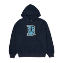 HUF Megablast Reverse Hoodie zwart fleece hoodie met Megablast-graphic op borst en rug