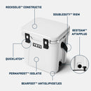 Yeti Roadie 24 2.0 – lichtgewicht koelbox met verbeterde PermaFrost™ isolatie, QuickLatch™ sluiting en RockSolid™ constructie