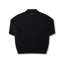Former Franchise LS Knit Polo Black – premium knit longsleeve polo met minimalistische branding
