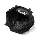 Rumble Helmet Backpack Black – zwarte polyester rugzak met helm-vak en verstelbare schouderbanden