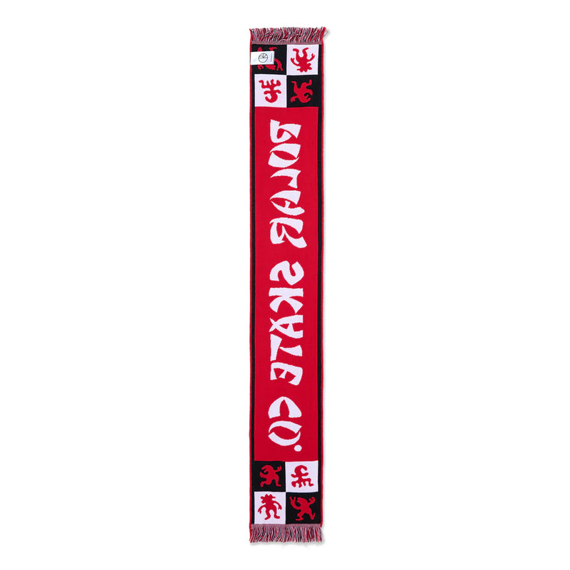 Polar Skate Co Football Scarf Checkers – gebreide sjaal met checkerboard patroon en Polar-logo’s