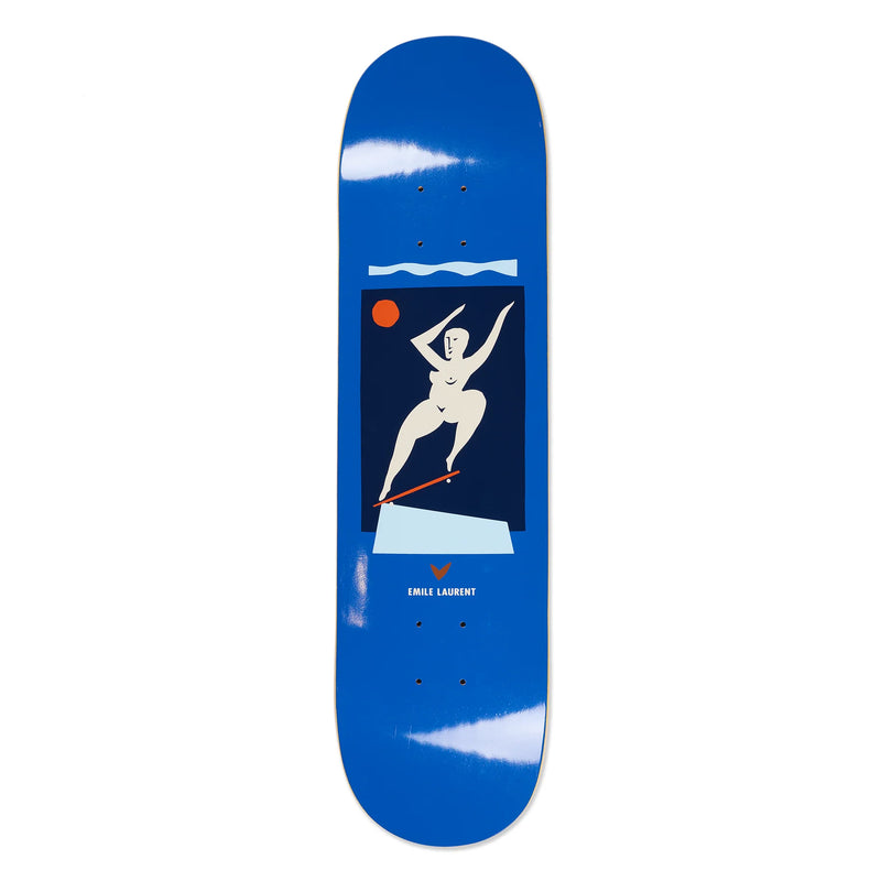 Polar Skate Co Emile Laurent Crooks Blue Deck – pro-model skateboarddeck van 7-laags esdoorn met blauwe Crooks-graphic en gratis griptape