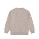 Polar Skate Co George Sweater P Pattern Sand – zandkleurige gebreide sweater met all-over Polar P Pattern en relaxed fit