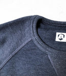 Rumble Speedshop Yellow Cat Heather Blue Sweater – crewneck sweater met Yellow Cat graphic