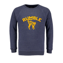 Rumble Speedshop Yellow Cat Heather Blue Sweater – crewneck sweater met Yellow Cat graphic