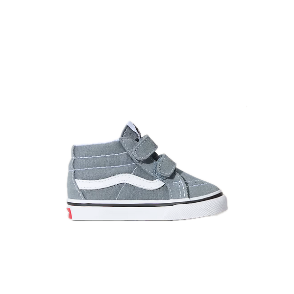 Vans Sk8-Mid Reissue Velcro Color Theory Stormy Weather Toddler – peuter sneaker in stormy weather blauw met klittenbandsluiting en Vans side stripe