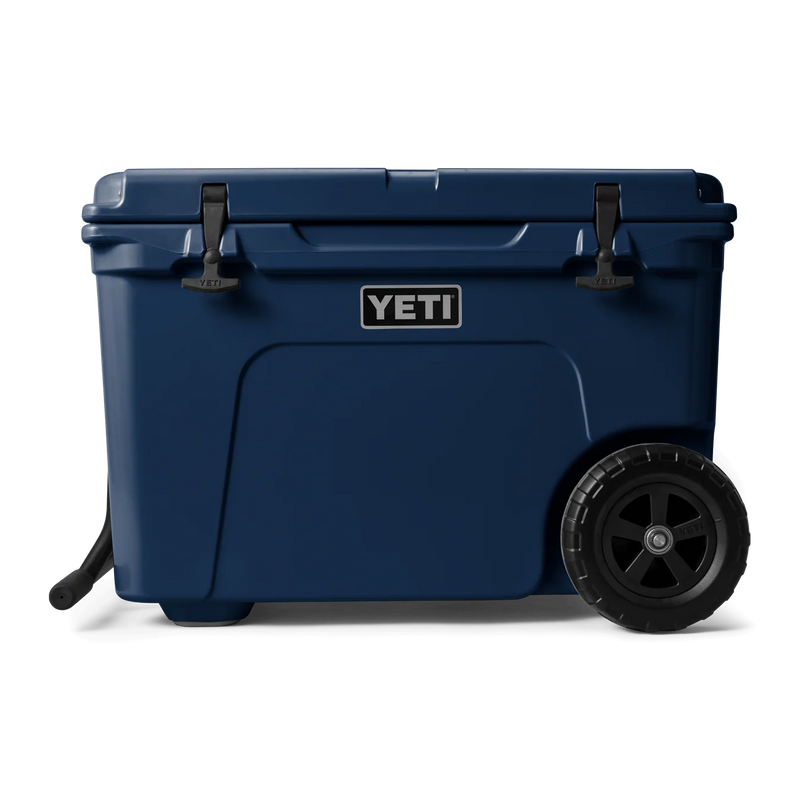 YETI Tundra Haul koelbox op wielen met StrongArm trekstang en NeverFlat banden