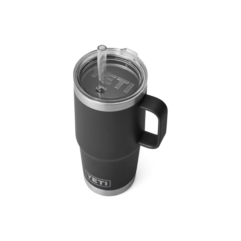 Bovenaanzicht Yeti Rambler 25 Oz Straw Mug – BPA-vrij rietjesdeksel en roestvrijstalen body