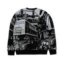 HUF Worldwide Commuter Sweater zwart knitwear sweater met geborduurd logo