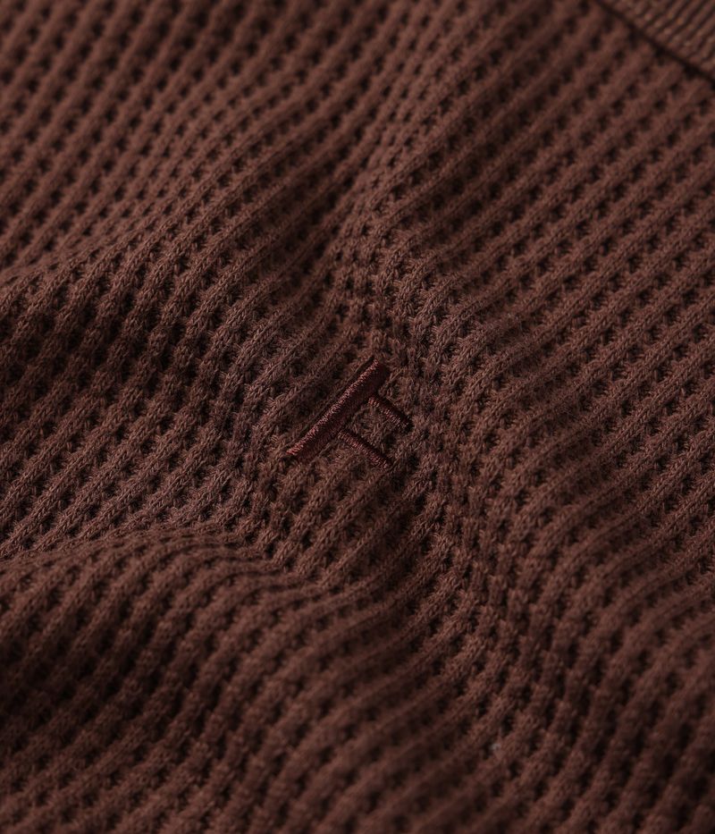 Former Franchise Waffle LS T-Shirt Choc – premium waffle longsleeve in Choc kleur