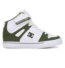DC Shoes Kids Pure Hi Top EV Olive White high top skate schoen met klittenband en cupsole zool