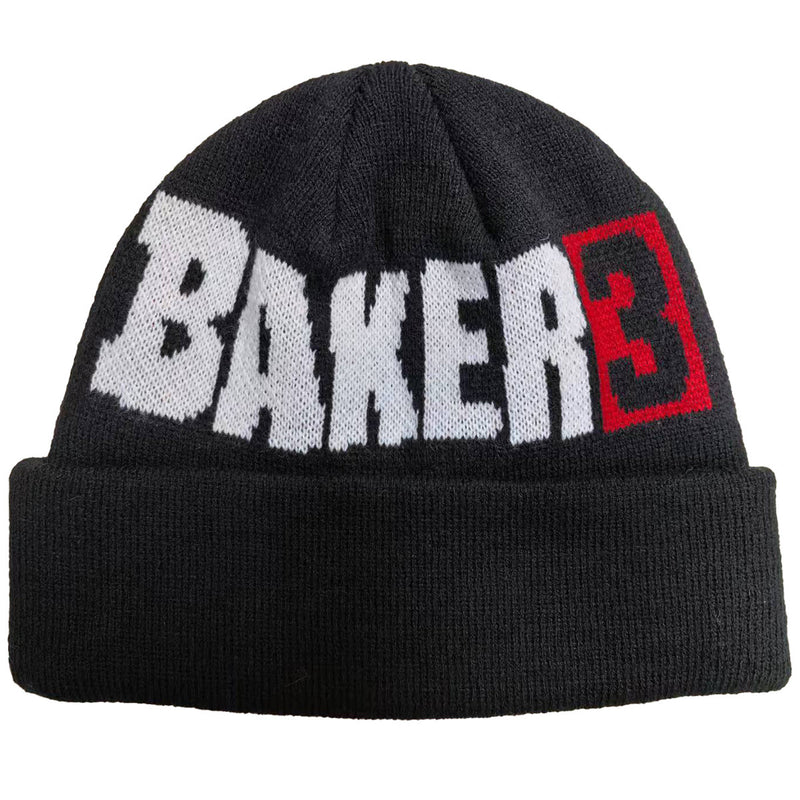 Baker 3 Beanie Black – zwarte beanie met ingeweven Baker 3 logo