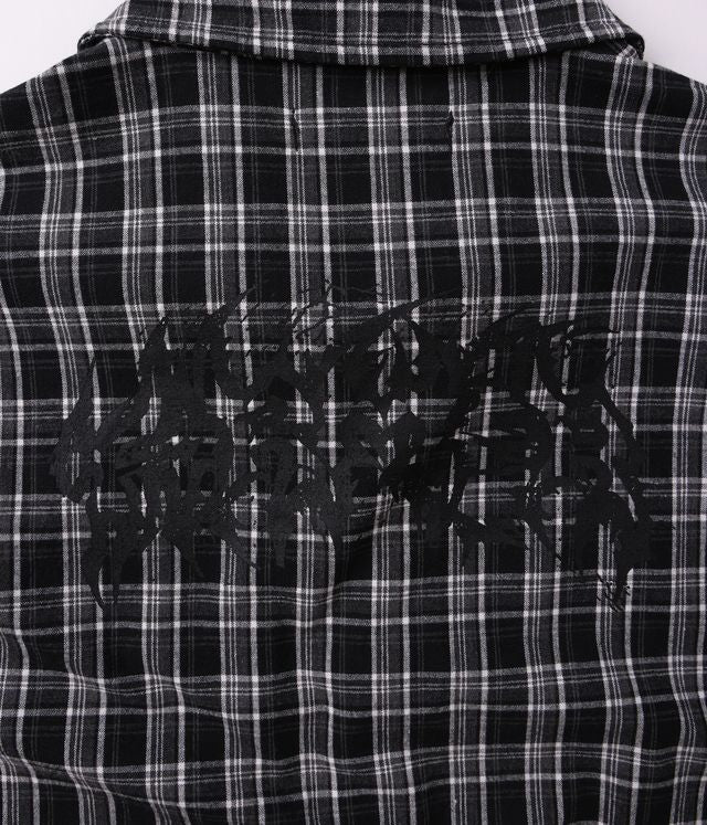 Former Vivian Check SS Shirt Black – short-sleeve woven shirt met black check pattern
