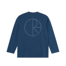 Polar Skate Co Steve LS Tee Stroke Logo Space Blue – longsleeve van 100% katoen met geborduurd Stroke-logo op de borst in Space Blue kleur.