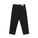 Polar Skate Co '93! Pants Contrast Stitching Black Dark Olive – denim broek van 100% katoen met rechte pasvorm, contraststiksels in dark olive en Polar-label.