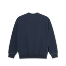 Polar Skate Co Frankie Crewneck Navy Melange – sweatshirt van zware katoenmix met geborstelde binnenzijde en subtiel geborduurd Polar-logo in navy melange kleur.