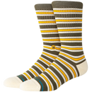 Stance Ollie Crew Olive – olijfgroene crew sokken met subtiele details, medium cushioning en Stance branding