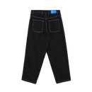 Polar Skate Co Big Boy Pants OG Logo Black White Stitching – zwarte baggy denim met witte stiksels en OG Logo