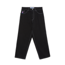 Polar Skate Co Big Boy Pants OG Logo Black White Stitching – zwarte baggy denim met witte stiksels en OG Logo