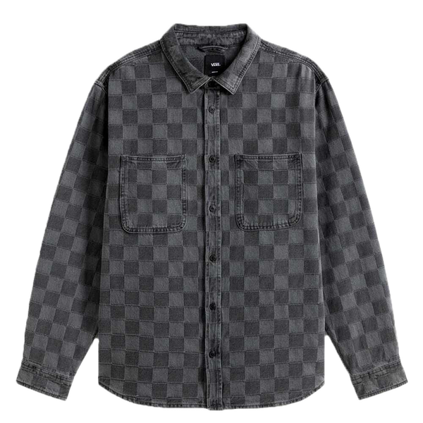 Vans Hastings Checkerboard Faded Black – zwarte hoodie in faded black met checkerboard-details op de mouwen en Vans-logo