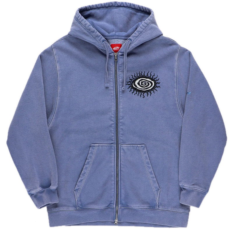 Vans Skate Sun Swirl Zip True Navy – navy hoodie met ritssluiting, Sun Swirl-graphic op de rug en Vans-logo op de borst