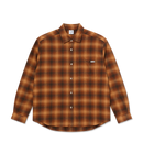 Polar Skate Co Mitchell LS Shirt Shadow Check – longsleeve overshirt van katoenmix met zwart-grijze ruitprint en borstzak met Polar-label.