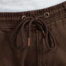 Reell Denim Reflex Loose Chino dark brown vetersluiting close-up broek