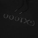 GX1000 Og Logo Flip Hoodie black voorkant gx1000 logo close-up sweater Revert95.com