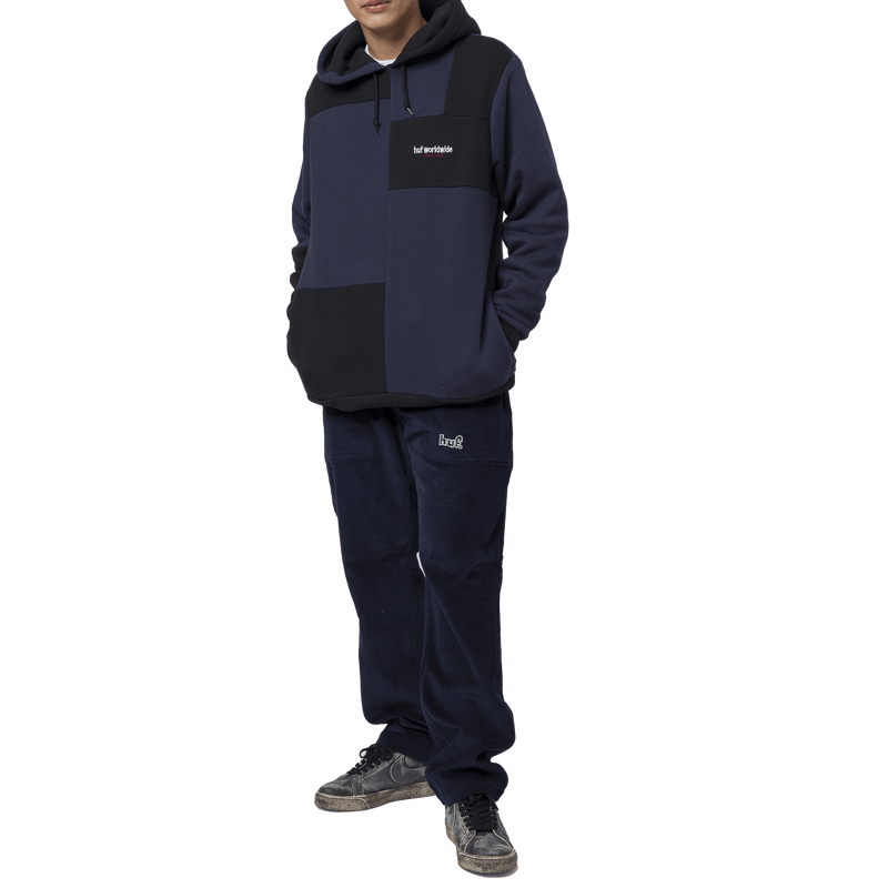 HUF ARRAY PULLOVER HOODIE navy blazer outfit