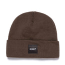 HUF BOX LOGO BEANIE brown voorkant muts Revert95.com