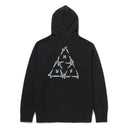 HUF BROKEN BONES TRIPLE TRIANGLE PULLOVER HOODIE black achterkant zwarte sweater Revert95.com
