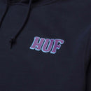 HUF COLLISION PULLOVER HOODIE Navy Blazer voorkant close-up sweater Revert95.com