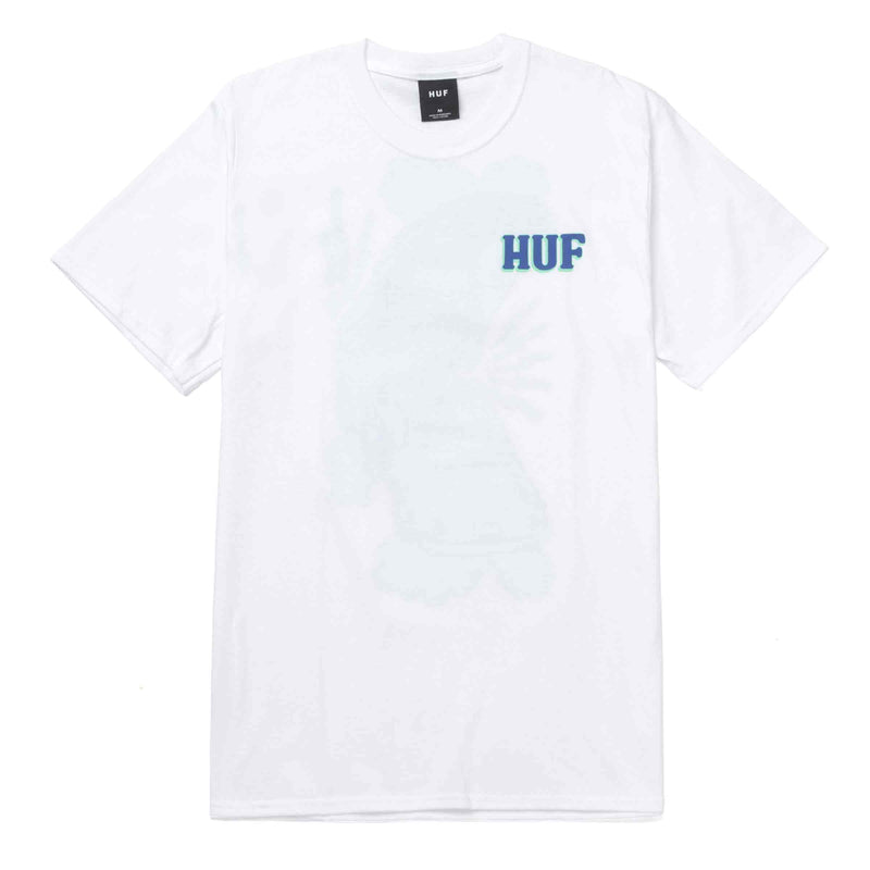HUF COLLISON T-SHIRT wit voorkant Revert95.com